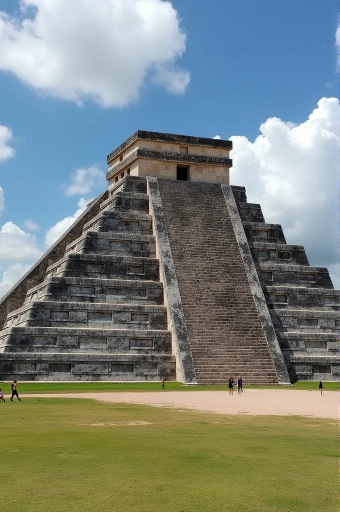 Number 5 in front of a Mayan tower