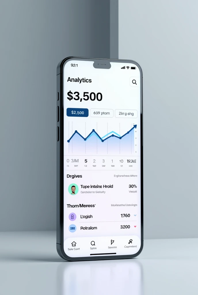 Create a picture with TikTok analytics with $3500 monetization balance on a realistic mobile phone