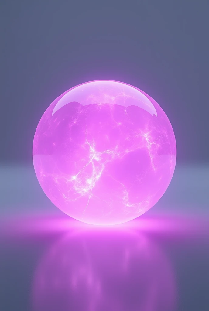 Realistic ball of purple light
 white background 
