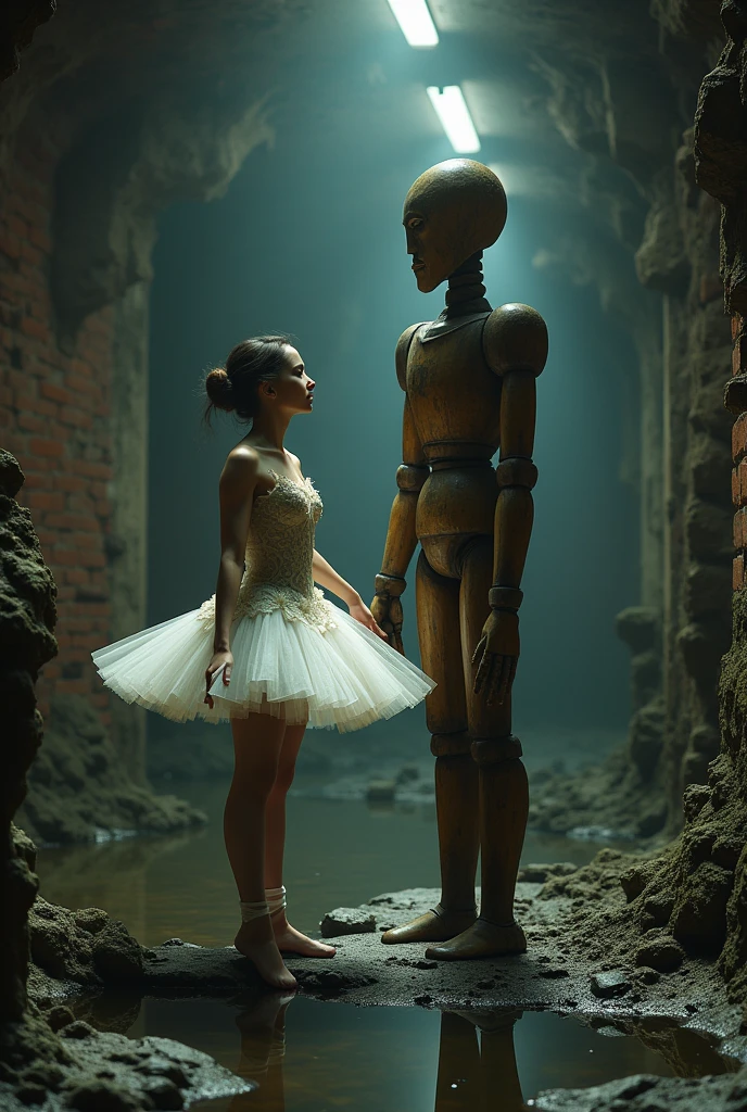 A dancer and a wooden soldier together