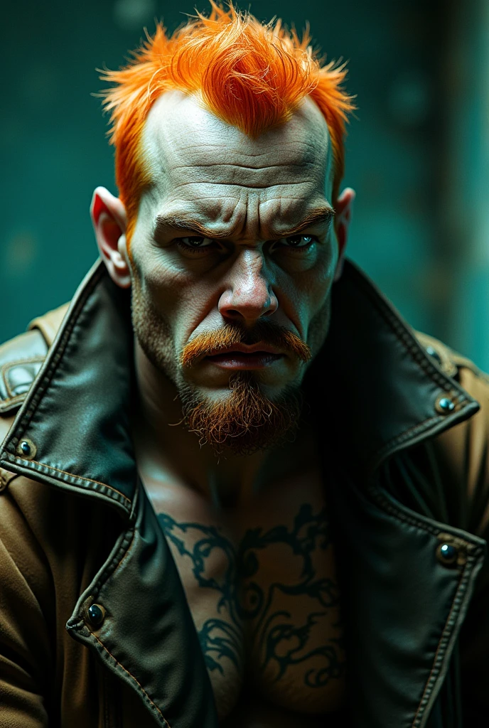 create a villain who is Irish, orange hair, Tall and strong, he looks like he&#39;s from a Quentin Tarantino movie, Show it to me as if I were in a mental asylum