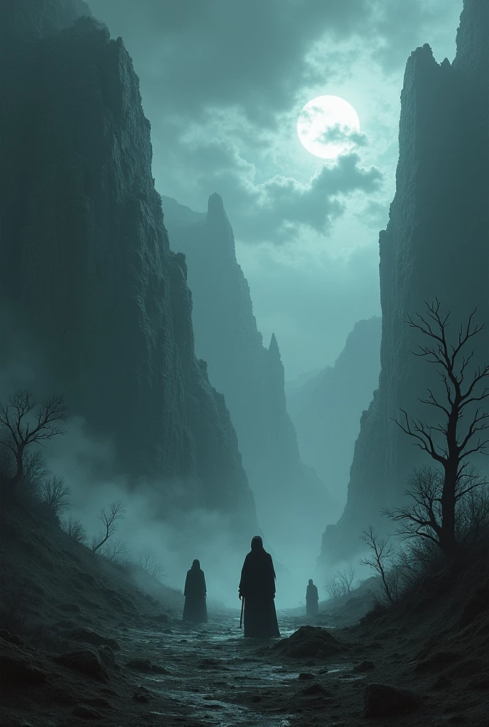 Paisagem de dark fantasy, traits of gothic romantic literature, best qualityer.