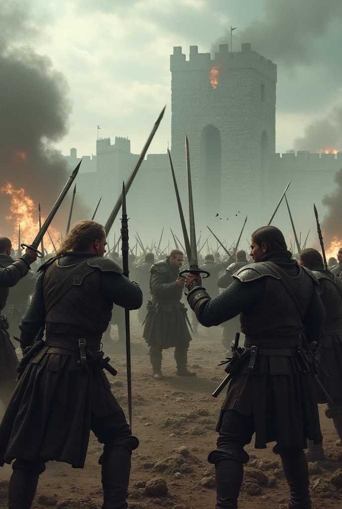Create a photo of the battle of basterds in the game of thrones series