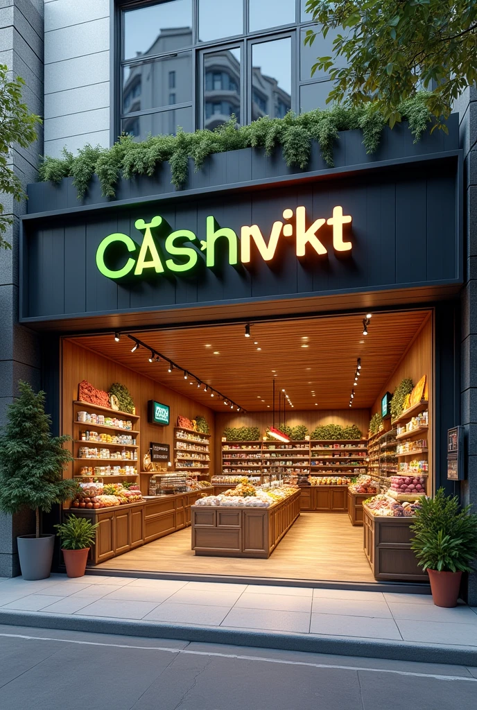 Create an image for a store that has a dollar and says cashmrkt