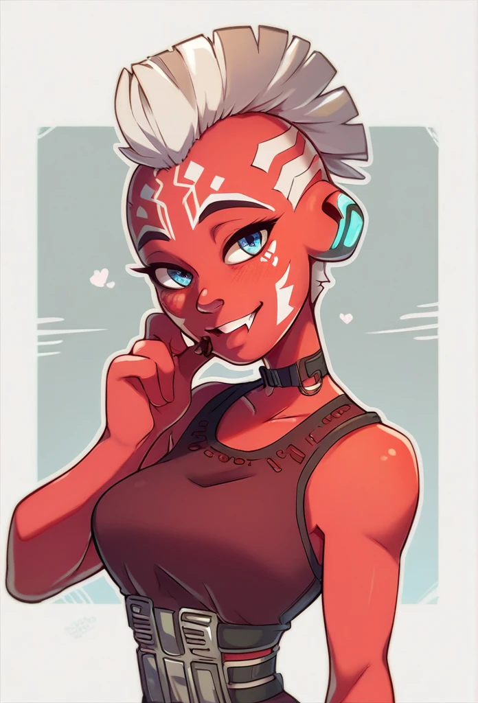 An alien with a red body and white lines、Silver Mohawk、Women's Ultra Seven、Sexy pose、Squat with your feet apart、chest, High resolution,