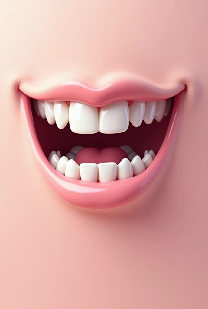 create a mouth with white and cute teeth