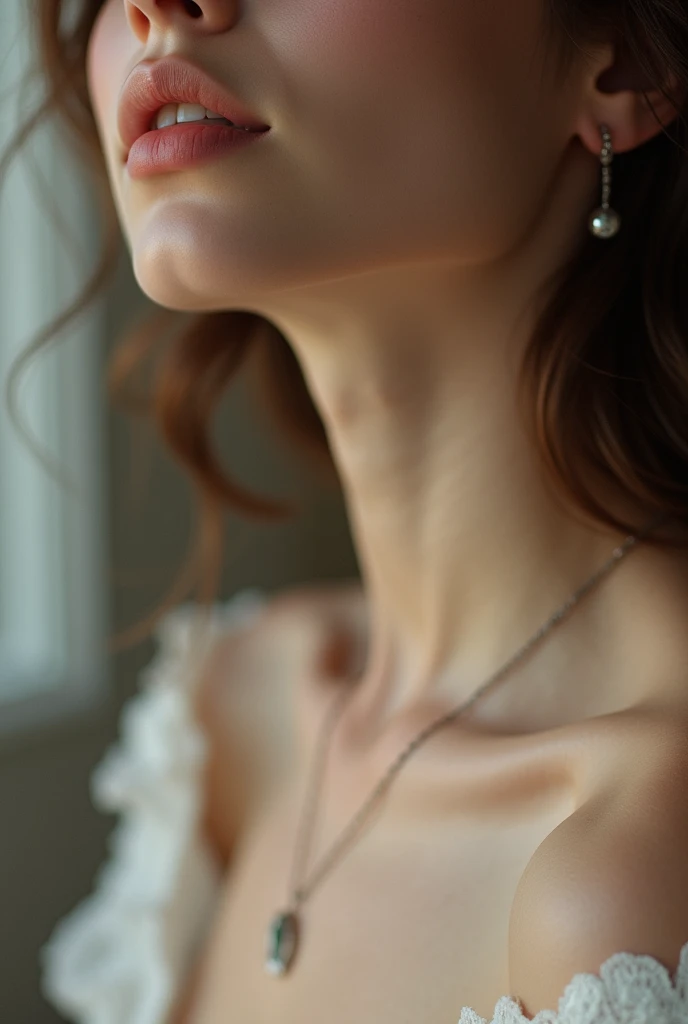 White woman's neck and chest