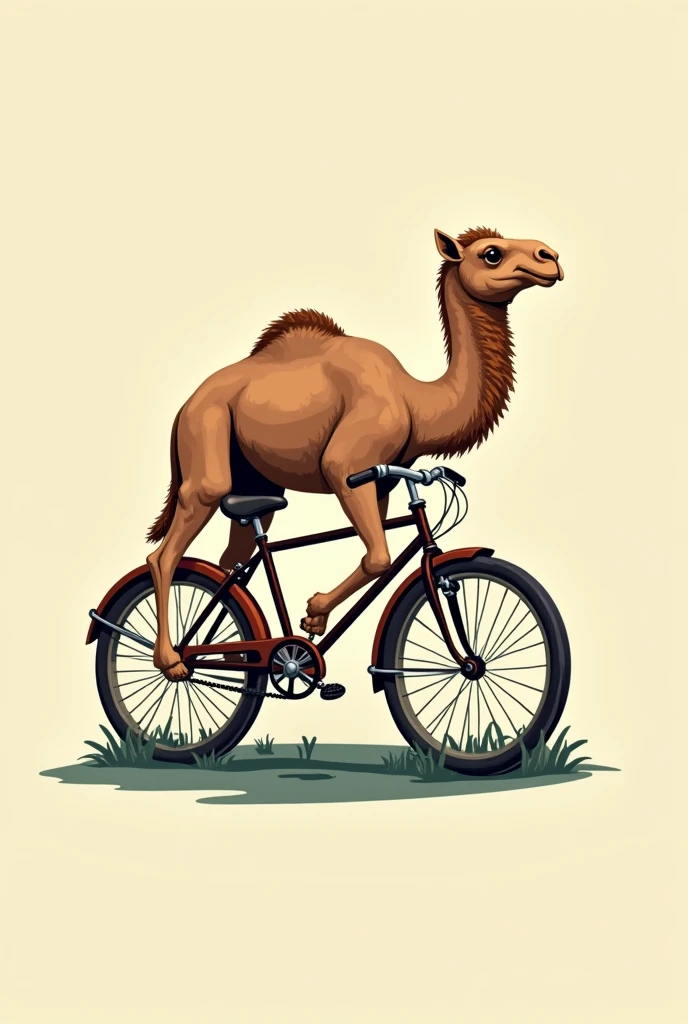 Create a logo of a camel on a retro style bicycle