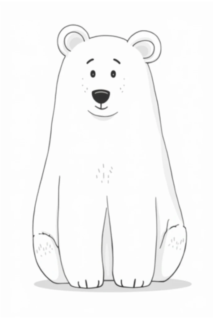 b/w outline art for kids coloring book page Kids -themed,coloring pages,Polar Bear ,full white ,kids style ,white background ,whole body ,Sketch style ,full body ((white background)),only use outline ,cartoon style ,line art ,coloring book ,clean line art ,Sketch style ,line-art