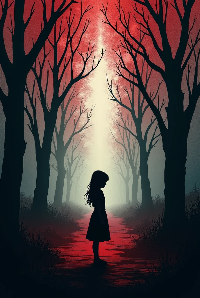 Make the same cover for the book The Book Thief, but its background is black, the trees and the are red and the writing is white