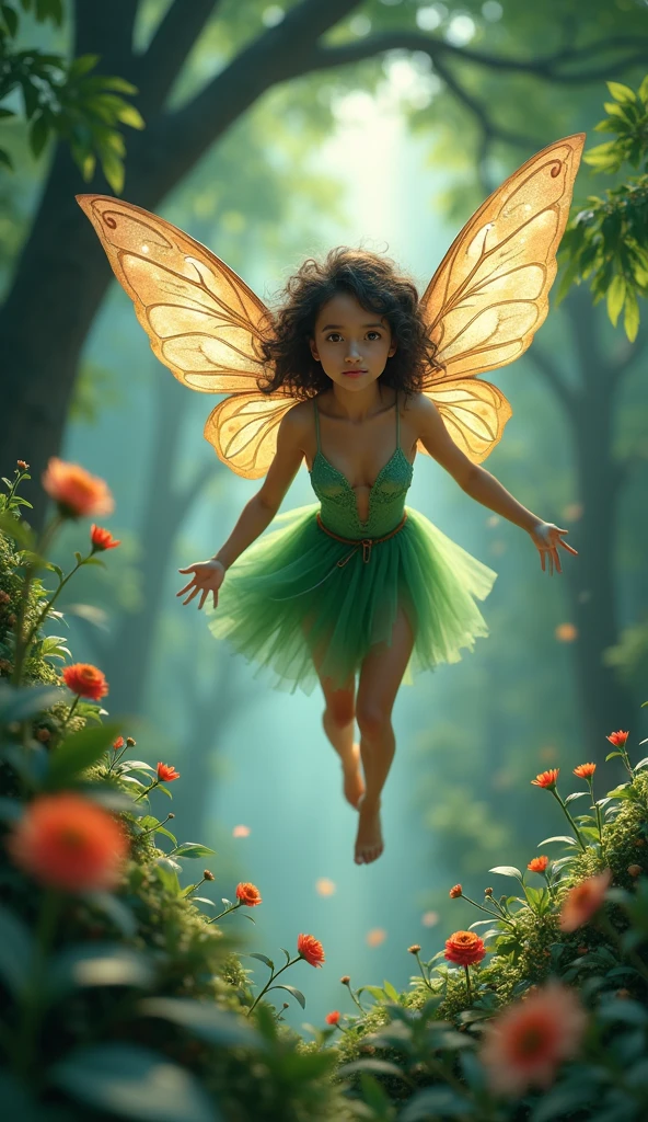 a close up of a fairy flying through a forest with flowers, beautiful fairy, beautiful fairies, forest fairy, beautiful fantasy art, portrait of a fairy, beautiful fairie, beautiful adult fairy, very beautiful fantasy art, portrait of fairy, faerie, fantasy art style, fairy magnificent, amazing fantasy art, beautiful digital artwork, pixie character, fairy cgsociety