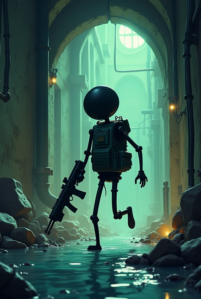 Stick soldier inside a sewer animated more animated