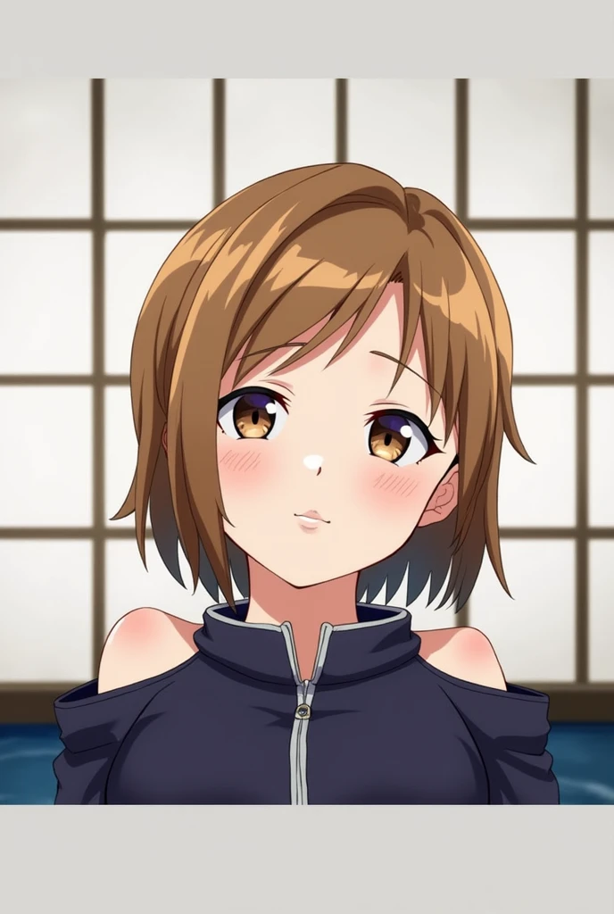 Anime girl in extremely small bikini with big breasts
