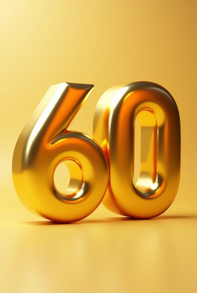 Number 60 in gold in 3d for logo
