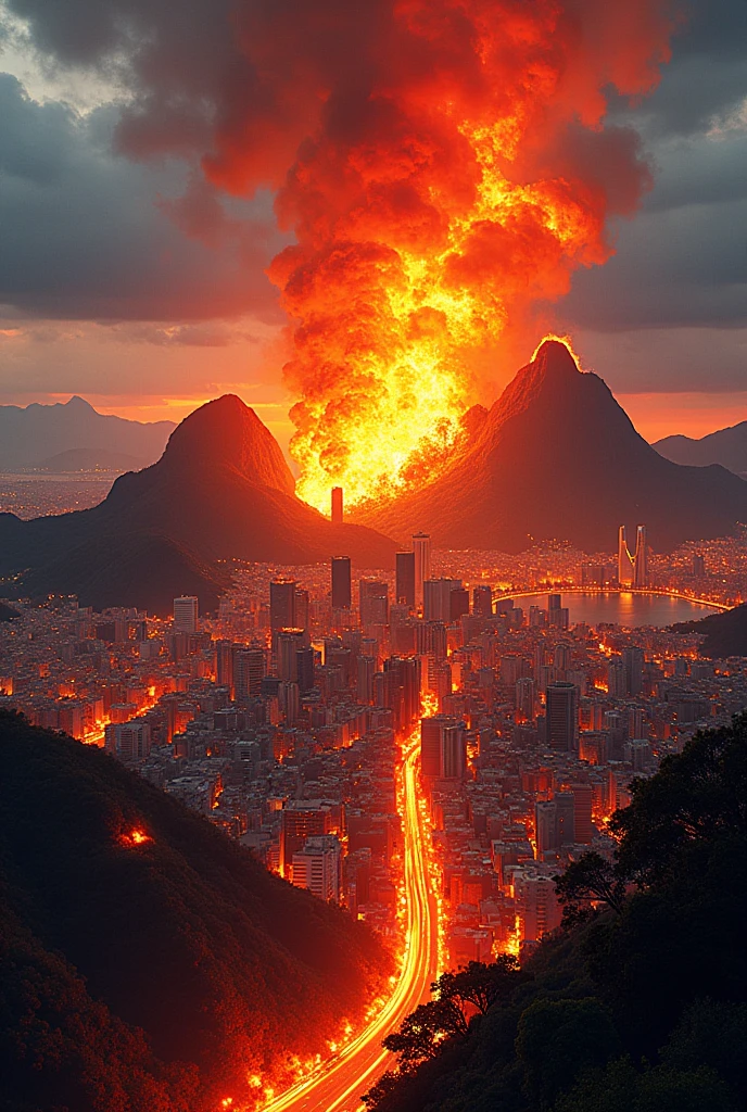 Botafogo with flames around it