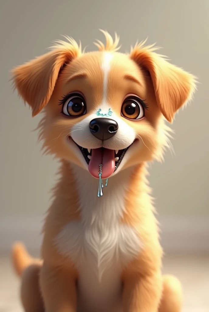 A dog with snot