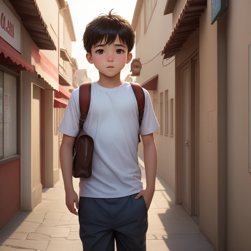A boy searching for his girlfriend throughout the town