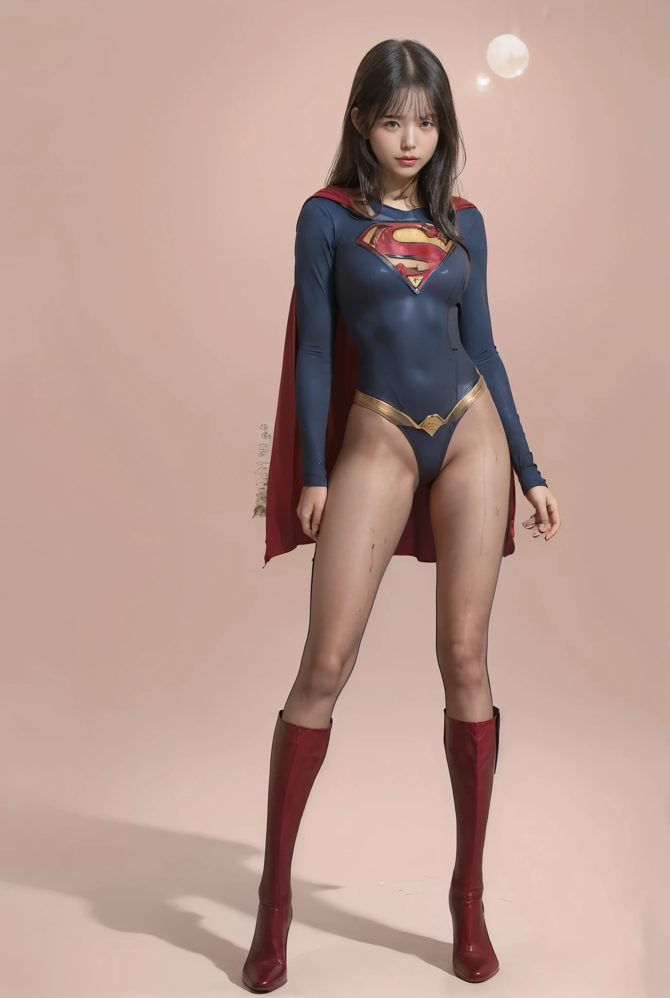 No background、(((Beautiful legs in black tights.)))、(((Legalize the beauty of your suffering face)))、((((Make the most of your original images)))、(((Supergirl Costume)))、(((Beautiful Hair)))、(((suffering)))、(((Please wear black tights....、Wear red boots)))、((Best image quality、8k))、((Highest quality、8k、masterpiece:1.3))、(((Preserve background )))、Sharp focus:1.2、Beautiful woman with perfect figure:1.4、Slim Abs:1.2、Wet body:1.5、Highly detailed face and skin texture、8k