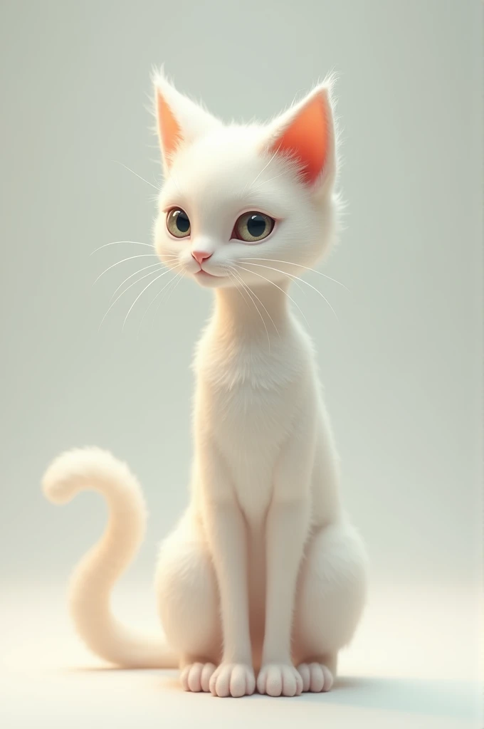 Light colored bipedal cat