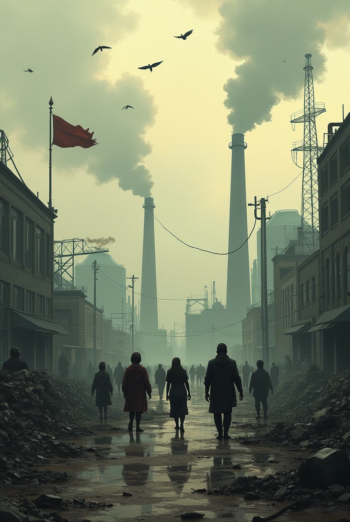 A drawing about how pollution affects freedom, dignity and equality