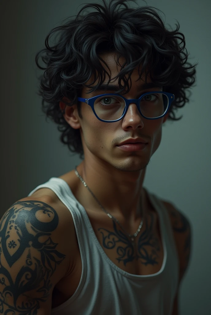 Bruno is a 22 year old adult with curly frizzy hair , brown eyes almost black in tone , has light brown skin , wears blue-rimmed glasses and wears semi-formal clothing. He has symbols tattooed on his left arm that he leaves visible most of the time, making him look crazy in a horror movie style, a little uglier than in an RPG style, Paranormal Order. 
