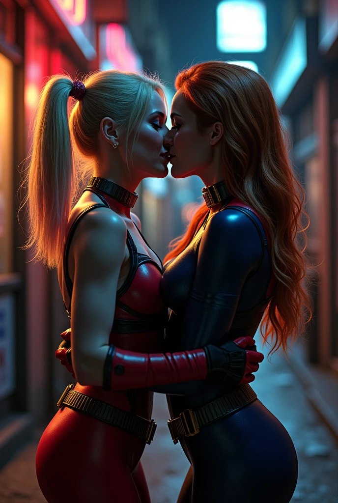 Haley Quinn and Barbara Gordon Kissing 