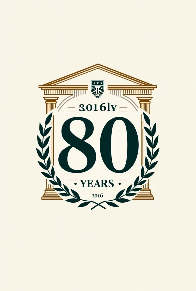 Logo of a school celebrating its 80 years of teaching