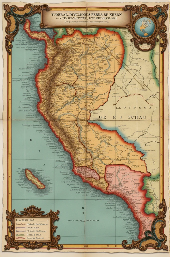 Map of the Viceroyalty of Peru before the Bourbon reforms