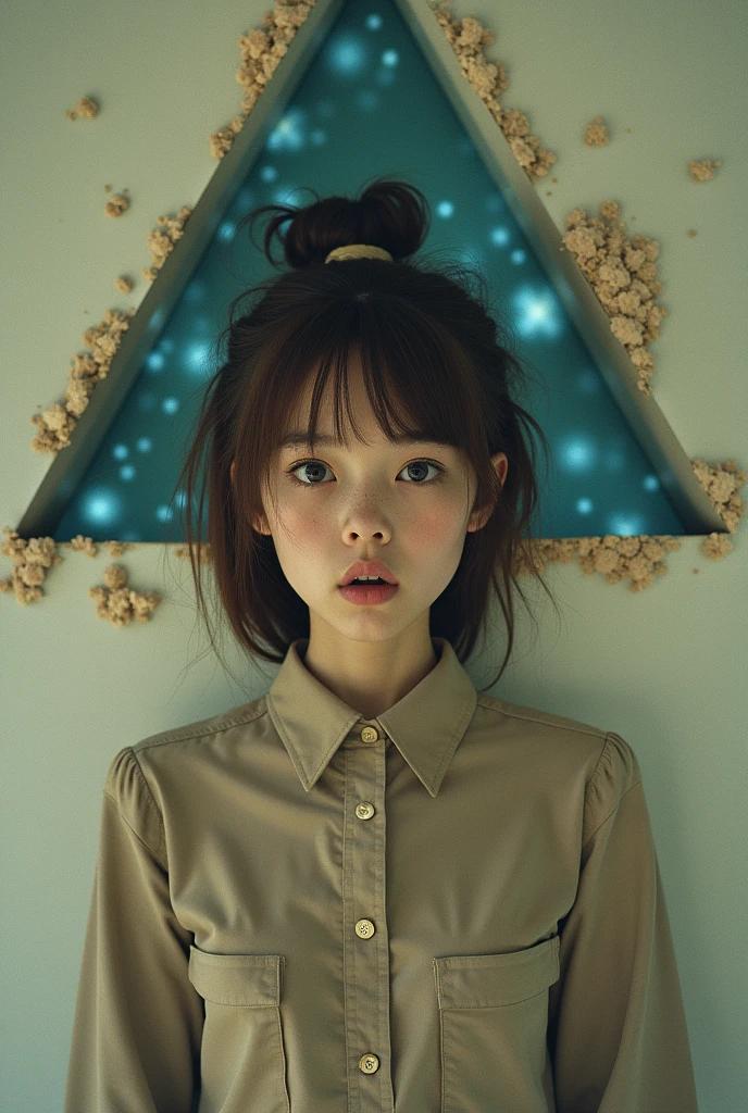 Imagine it starts with 1, 35 m With brown hair with bangs and well-defined sleeves and a hair tied up, kind of startled, this head flies two triangles that divide the triangularity distorted power of its universe.
