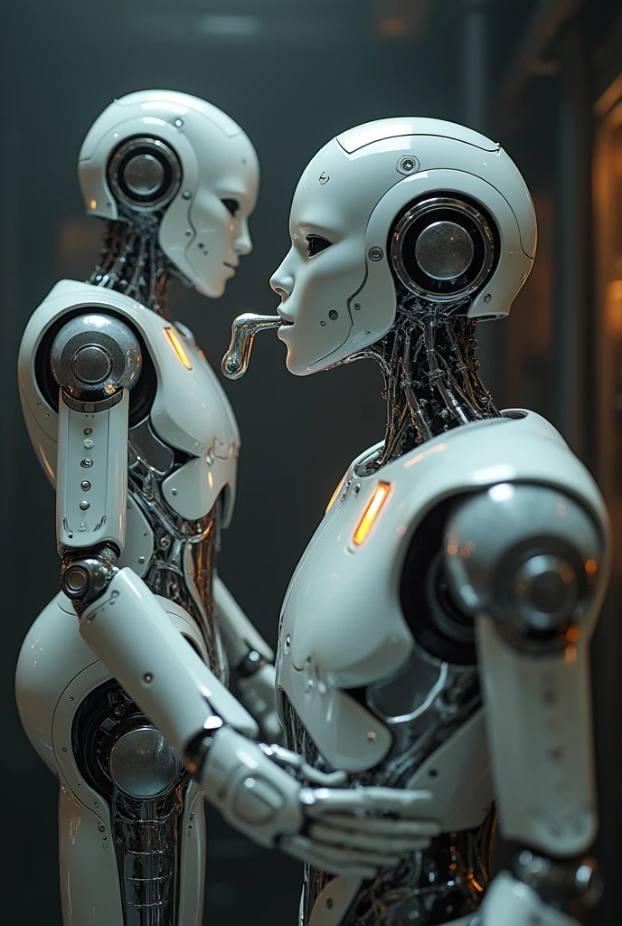 robot sucking a human man&#39;s penis 