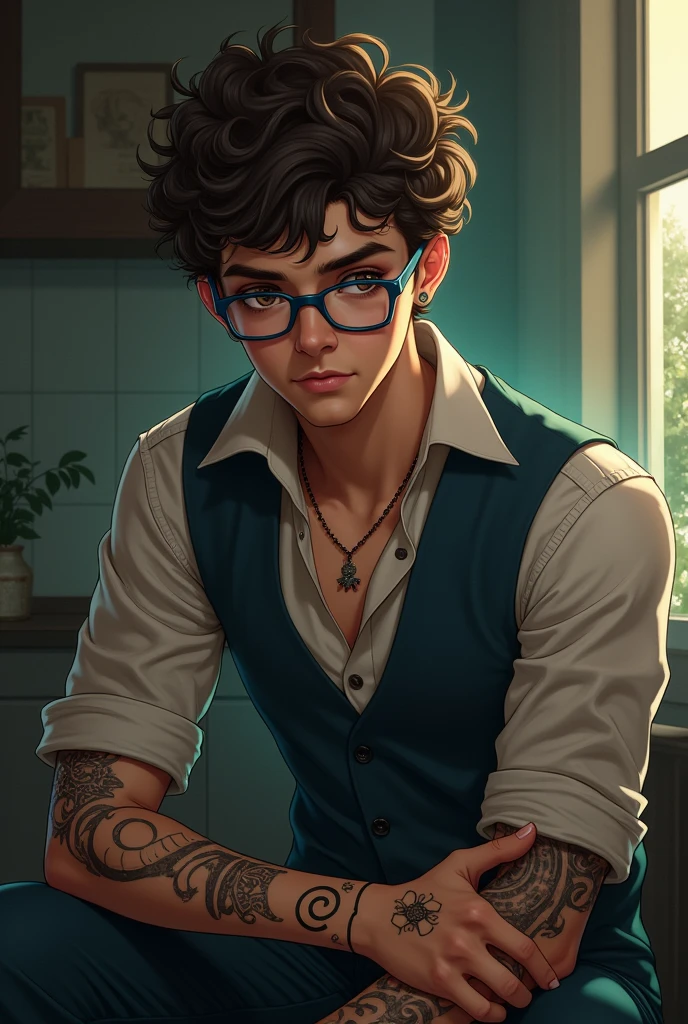He is a crazy person Bruno is a 22 year old adult with curly frizzy hair , brown eyes almost black in tone , has light brown skin , wears blue-rimmed glasses and wears semi-formal clothing. He has symbols tattooed on his left arm that he leaves visible most of the time. ,
paranormal order rpg style