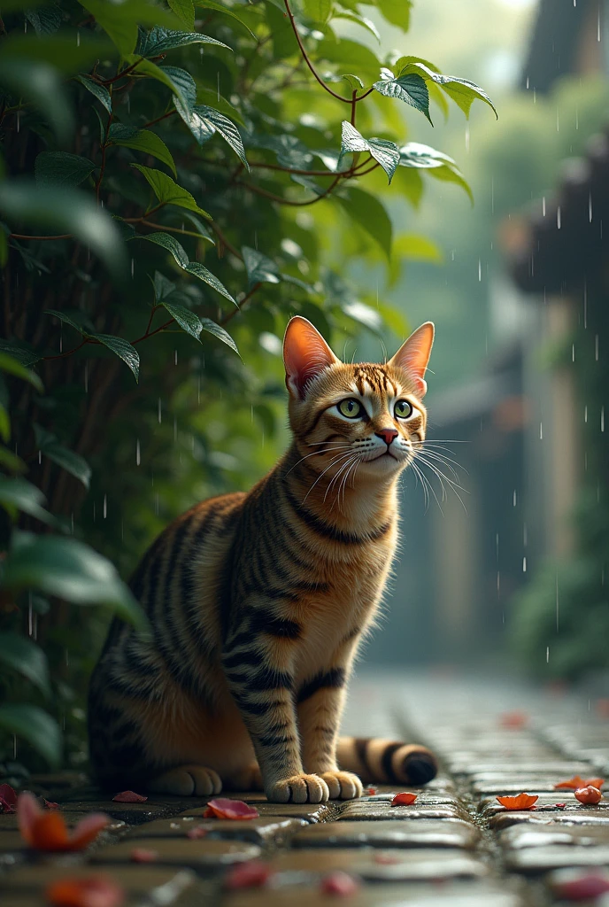 cat in the rain
