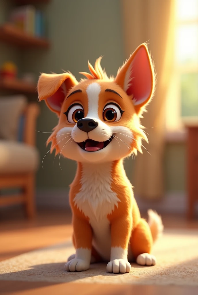 Create a dog with a curious aspect
