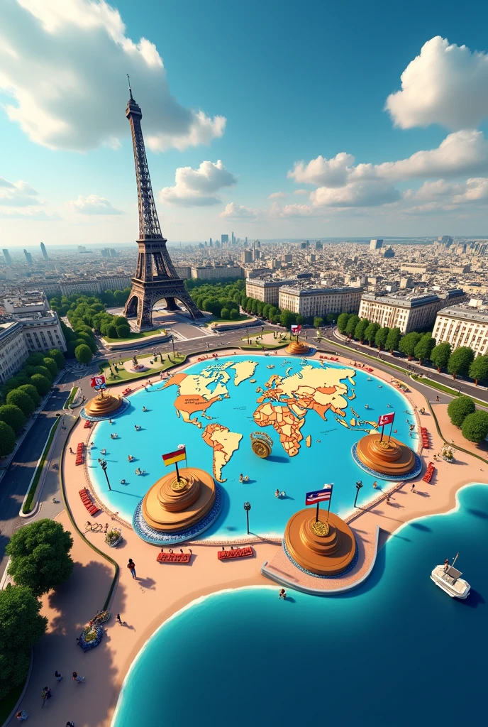 Produce an Anamortosis Map highlighting the medal-winning countries at the 2024 Paris Olympics