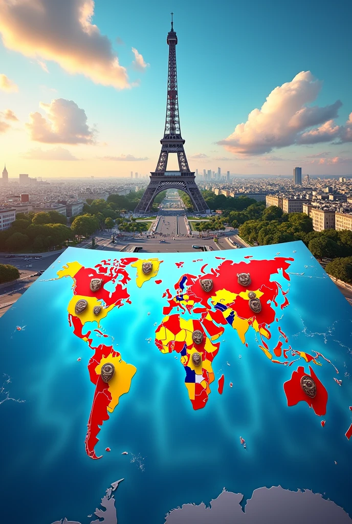 Produce an Anamortosis Map highlighting the medal-winning countries at the 2024 Paris Olympics