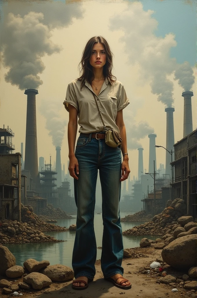An image of the painting by the painter Jorge Vinatea but with the background of contamination