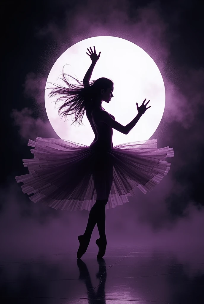 Make me a logo for a dance academy called eclipse dance with the colors white, black and purple 