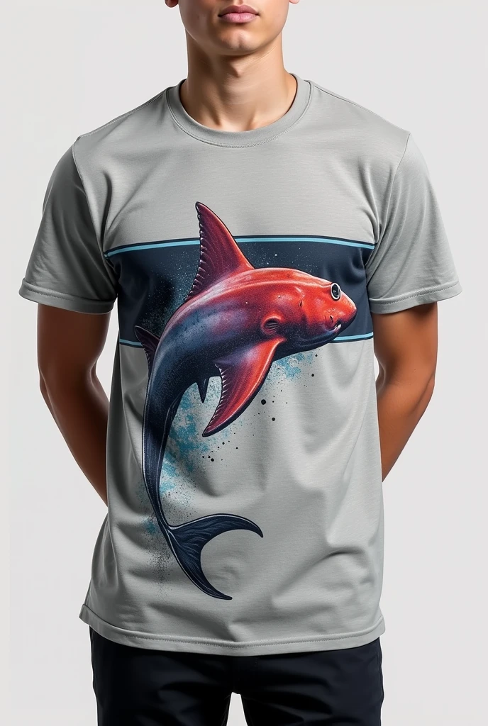 .
The main body of the shirt is gray, conveying a neutral and sober look. Animal araia, which is the highlight, runs horizontally across the chest or vertically along the side of the shirt, adding an attractive visual contrast. With animal stingray can be a vibrant color, like red, blue or white, or even a variation of gray, creating an elegant effect. This banner is usually accompanied by details such as the class name., the year or the school symbol, which makes the shirt unique and personalized for the interclass event.