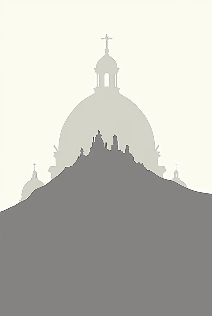 Put only the outline of the hill of Zempoala or Zempoaltepetl hill with 20 peaks that is located in Huauchinango municipality of Puebla look for the reference of the hill of Zempoala and in front of it the outline of the church that has the third largest dome in Latin America look for the reference that is in Huauchinango Puebla so that it is the outline 
