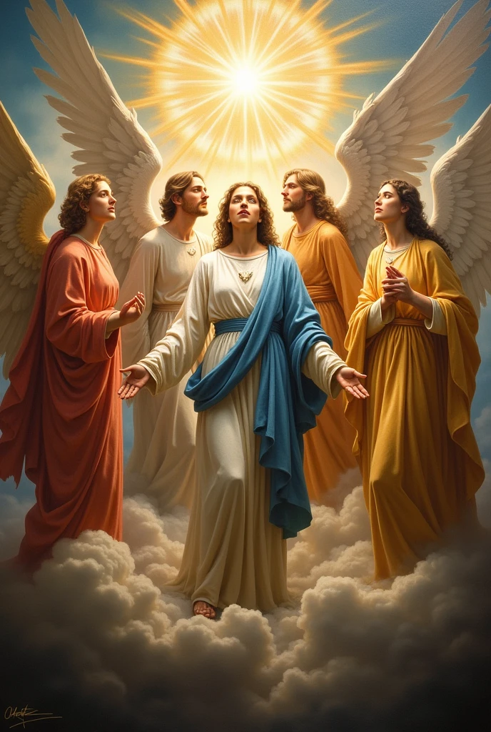 He drew the 7 archangels as an oil painting