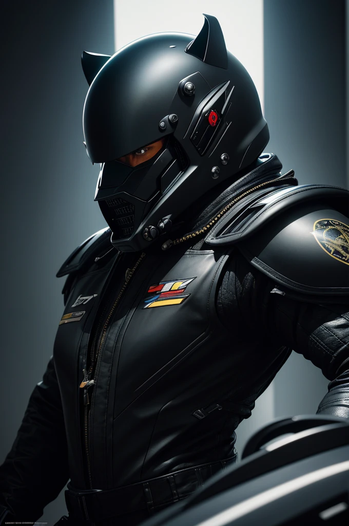 black jaguar, jet fighter pilot helmet, jet cockpit, photo-realistic, octane render, highly detailed, cinematic lighting, dramatic angles, striking colors, powerful predator, intense gaze, dynamic pose, hyperrealistic, award-winning photography, National Geographic style