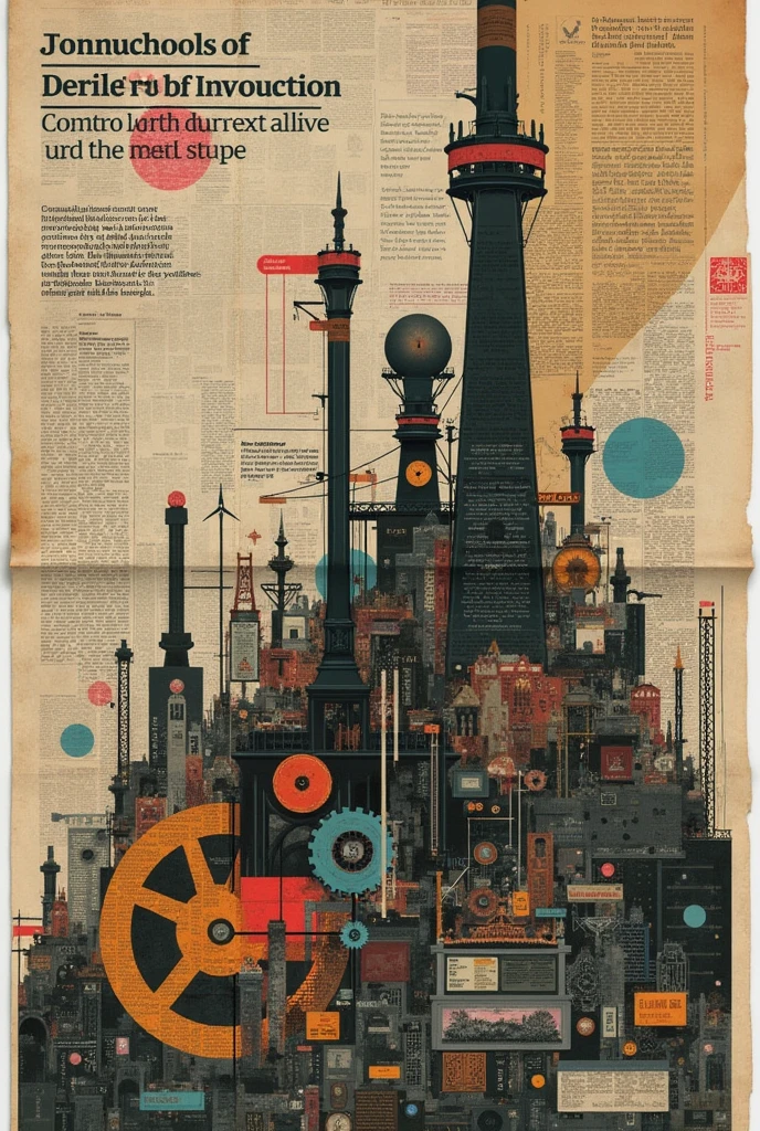 Create a title that says "The Industrial Revolution and its effects TODAY"
with magazine clipping type tera each one collage type IN TIN



