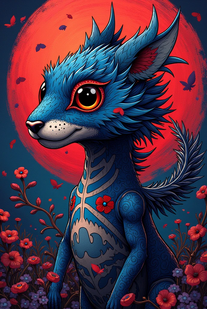 Create an art without the letters JF in red and blue colors without stars that is for hat embroidery