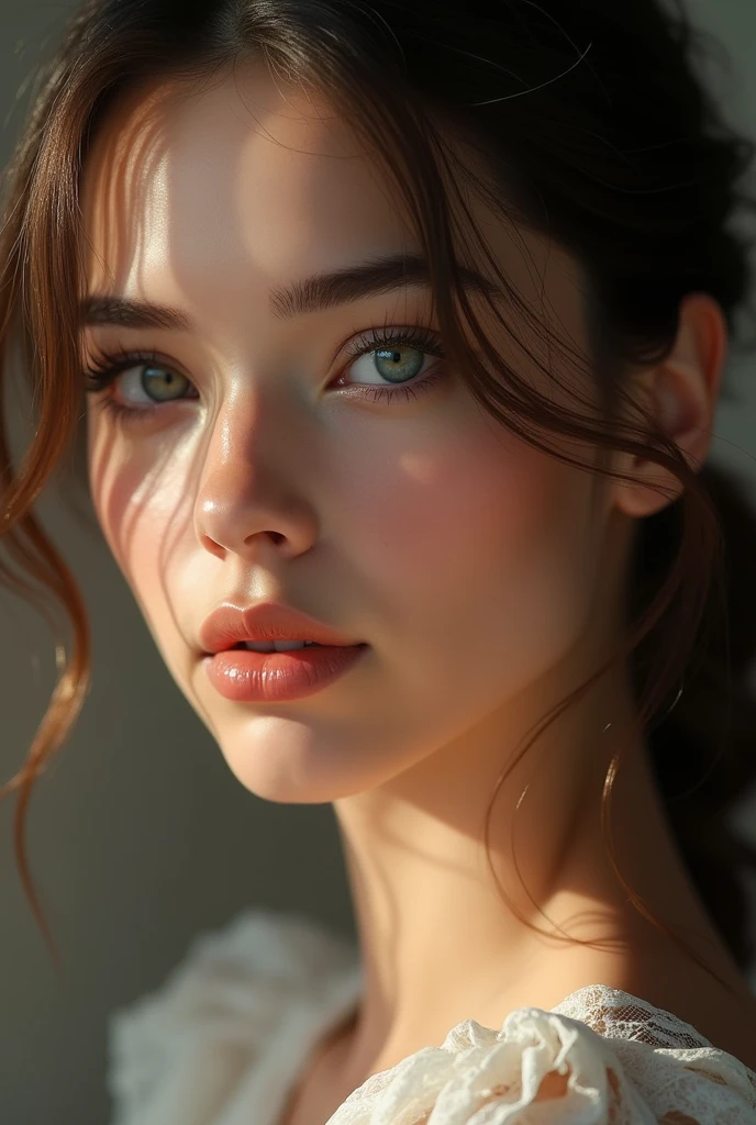 Visage de femme belle de 22 ans originaire de France humain