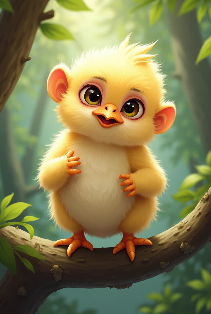create a chick from the crossing of a chicken and a monkey