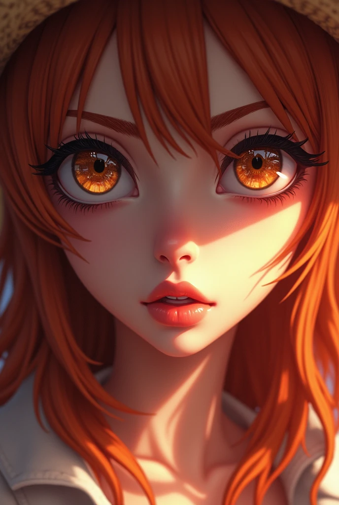 one piece nami, nfsw, beautiful detailed eyes, beautiful detailed lips, extremely detailed face and portrait, long eyelashes, detailed skin texture, realistic, (best quality,4k,8k,highres,masterpiece:1.2),ultra-detailed,(realistic,photorealistic,photo-realistic:1.37),HDR,UHD,studio lighting,ultra-fine painting,sharp focus,physically-based rendering,extreme detail description,professional,vivid colors,bokeh,highly detailed illustration,sensual,seductive,erotic,cinematic lighting,dramatic shadows