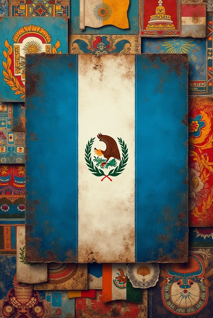 collage of the patriotic symbols of the country of Guatemala