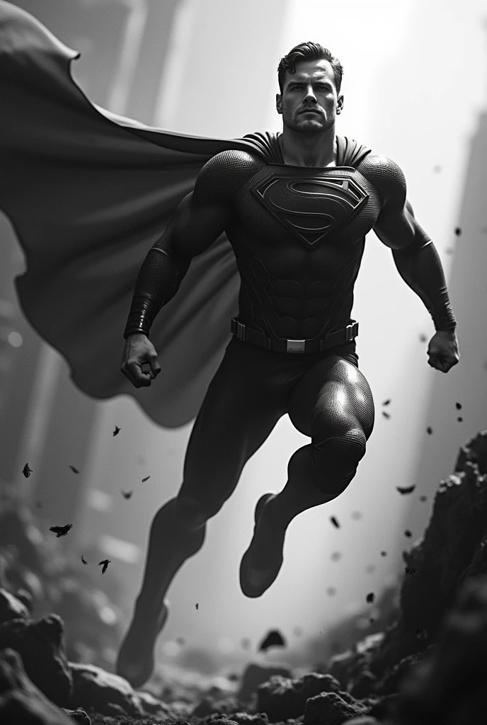 COLORLESS IMAGES OF SUPER HEROES IN ACTION