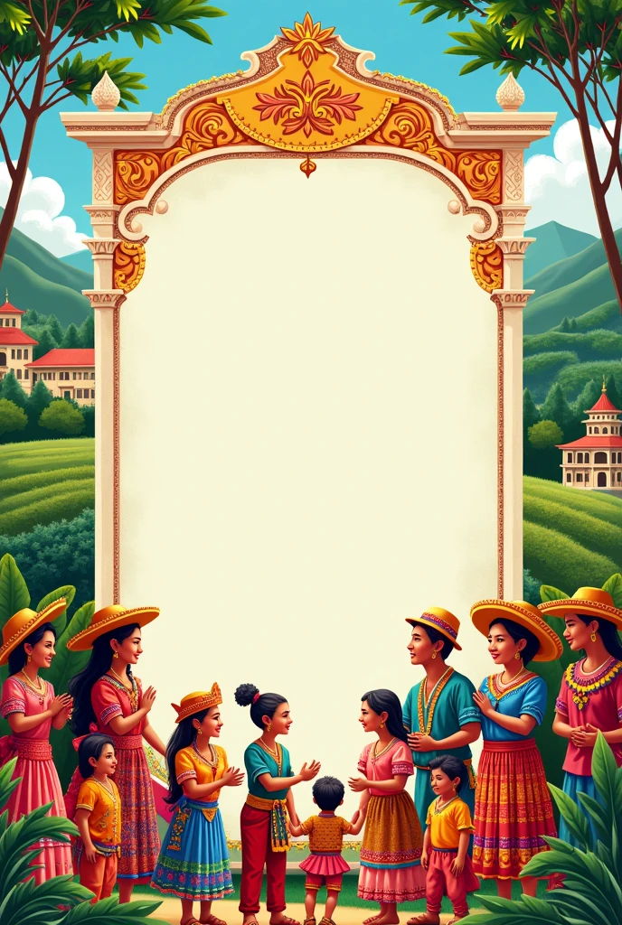 Please create an invitation card or flyer for the celebration of Antioquia in a school