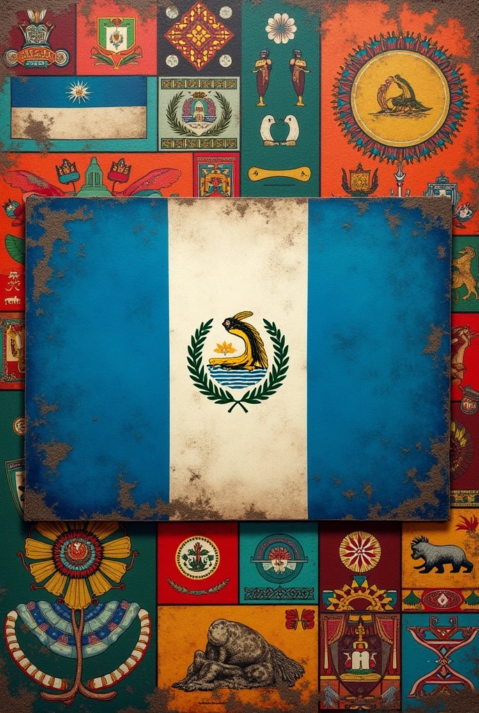 collage of the patriotic symbols of the country of Guatemala